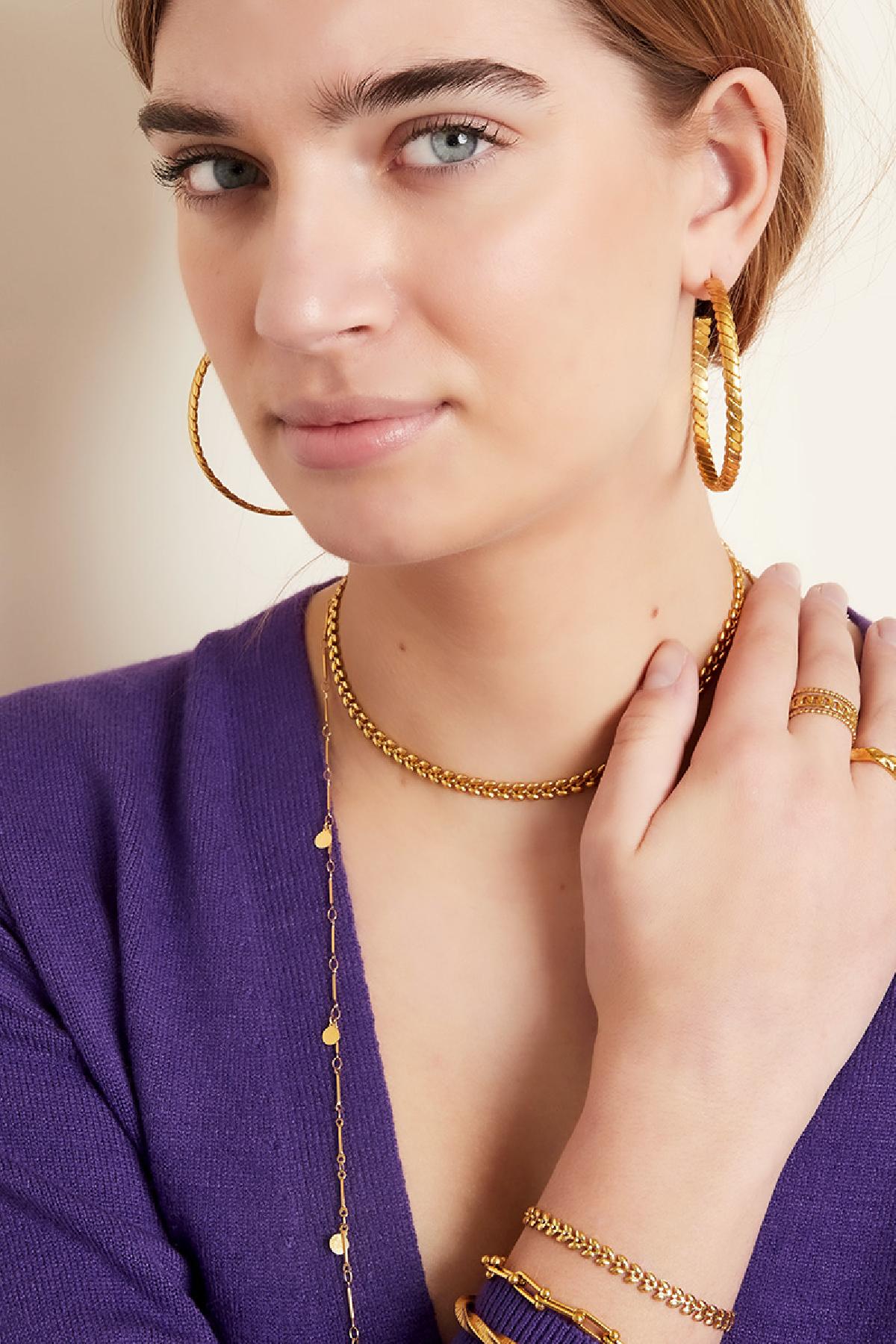 Armband blaadjes Goud kleur Stainless Steel