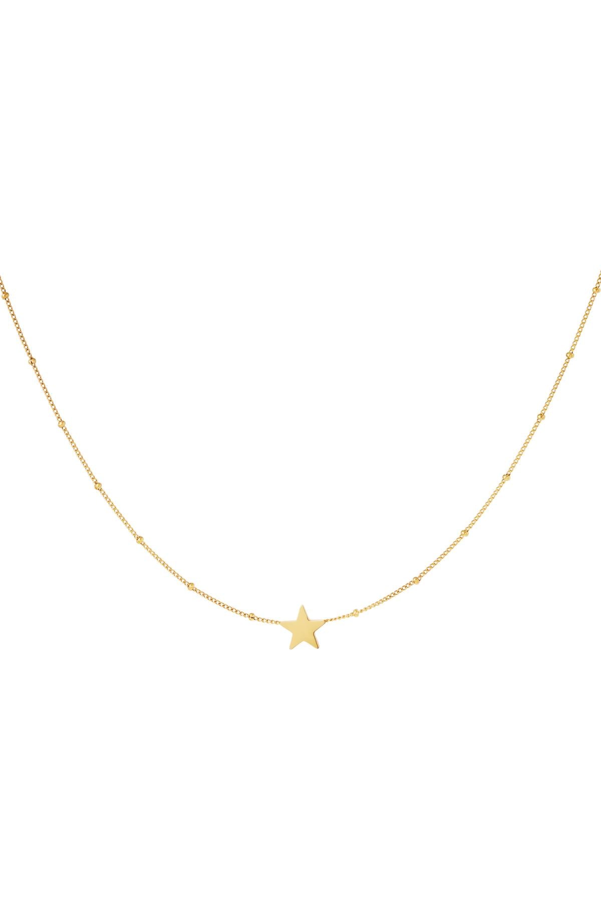 RVS ketting ster Goud kleur Stainless Steel