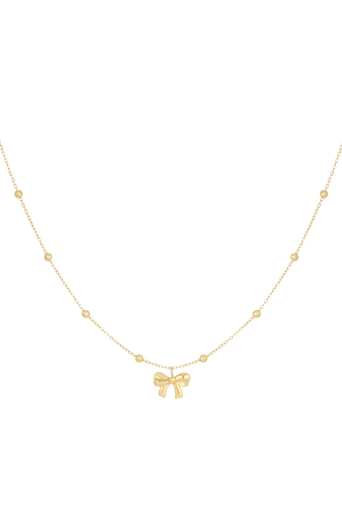 ketting met balletjes en strikje