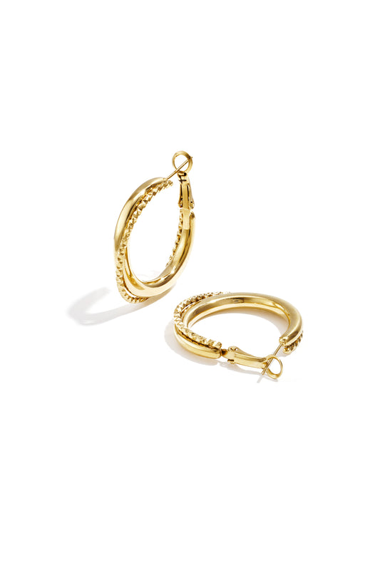 Dubbele creolen met draai detail