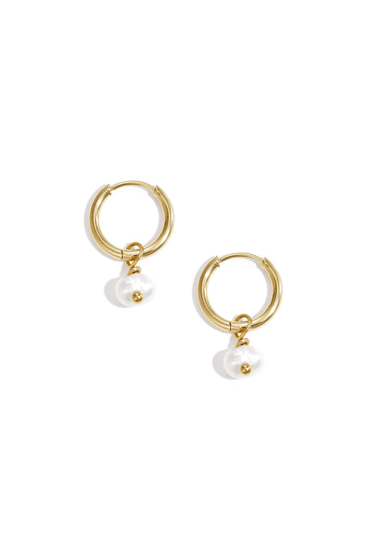 Oorbellen Pearl Of The Sea Grijs Stainless Steel