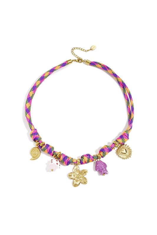 Kettingen met touwhanger, bloemen, vakantie/strand, damessieraden