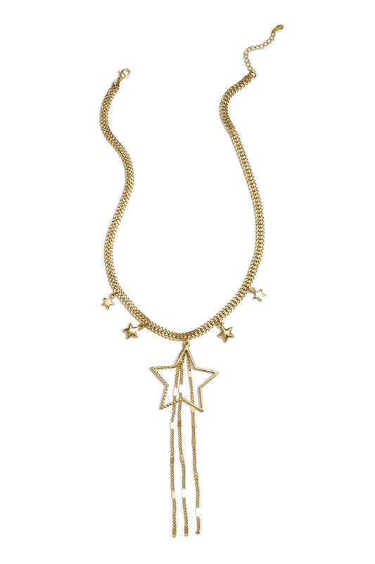 Roestvrijstalen hangerkettingen met sterrenmotief, casual, eenvoudig en geschikt voor dagelijks gebruik, damessieraden